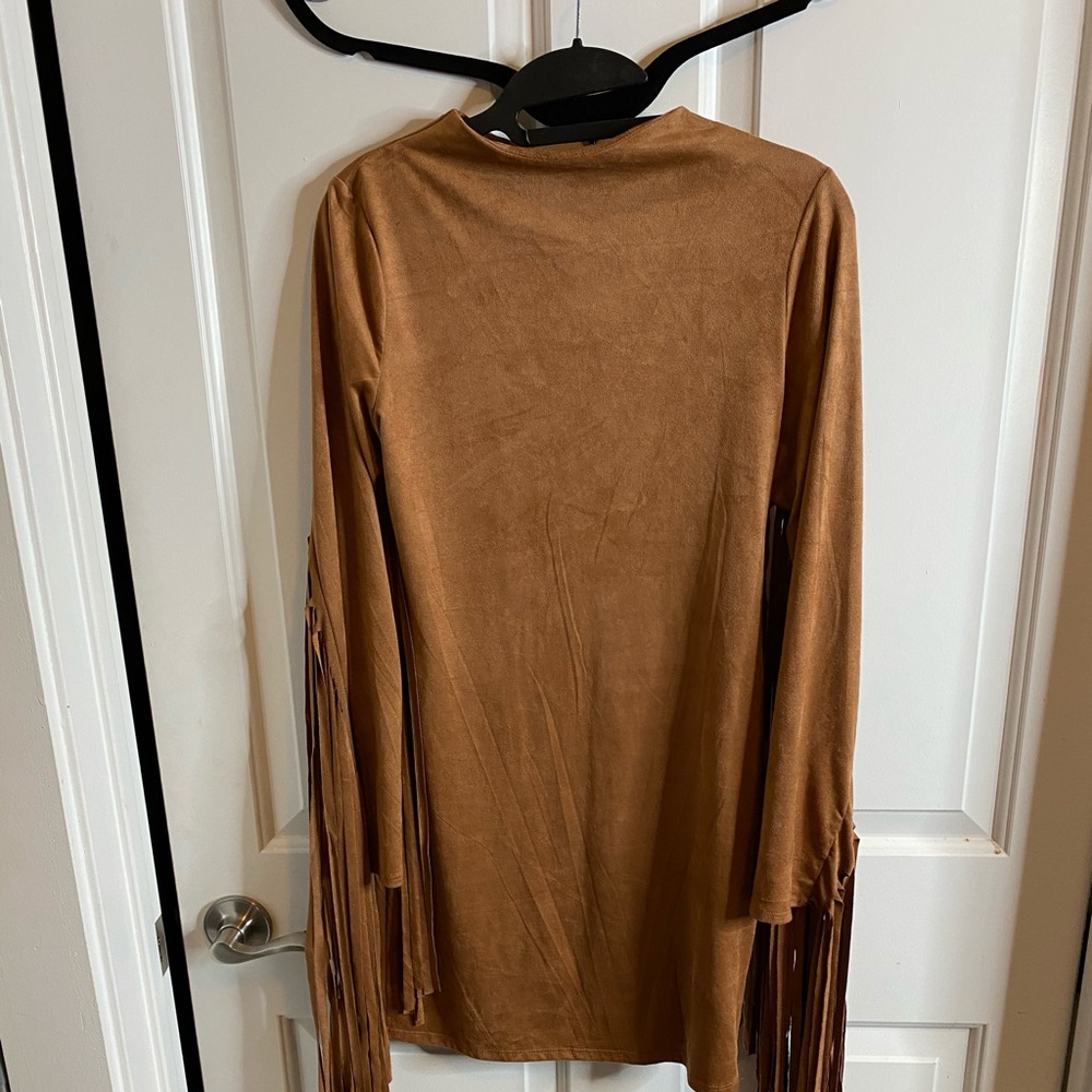 Suede dress fringe